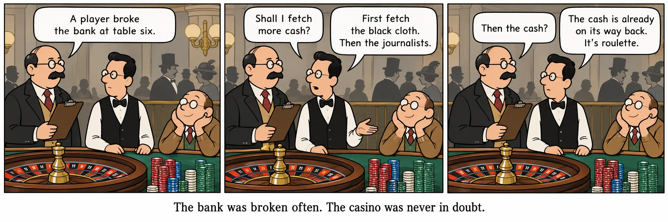 A banca saltava muitas vezes. O casino nunca esteve em dúvida.